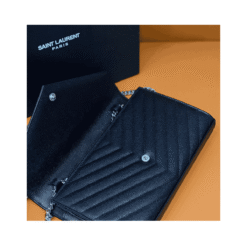 Catena Monogramma Chevron Matelassé Grain de Poudre Nera