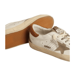 Star with suede star and brown leather heel tab