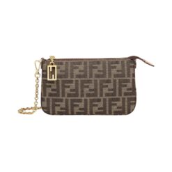 Pochette in Tessuto FF Marrone