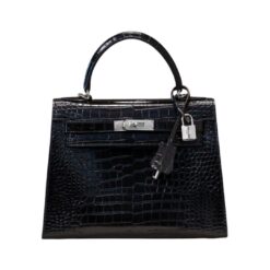 Kelly 25 Blu Marine in Alligatore Lucido