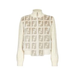 Bomber in visone bianco