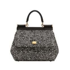 Borsa A Mano Sicily Media In Tessuto Chevron