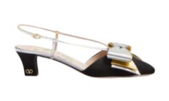 Décolleté Slingback Bowow in Tessuto Moiré