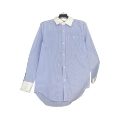 Camicia In Popeline - Blu/A Righe