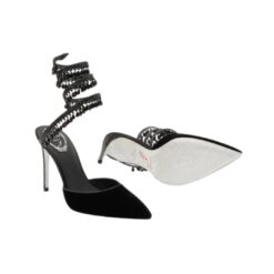 Black Velvet Chandelier Pumps