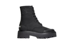 Stivale stringato in nylon e MV lucida