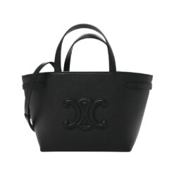 Mini Cabas Anaïs in Vitello Martellato Nero