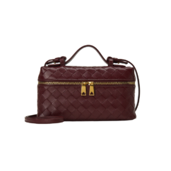 Borsa da toilette intrecciata – Borgogna