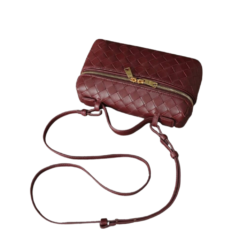 Borsa da toilette intrecciata – Borgogna