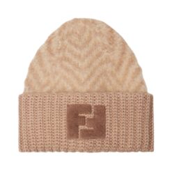 Cappello in alpaca Chevron marrone
