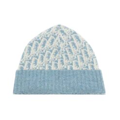 Jacquard cachemire ecru e blu