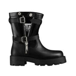 Vitello nero e tessuto tecnico bianco e nero