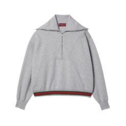 Felpa in jersey di cotone con nastro Web