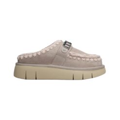 Zoccoli Bounce in scamosciata beige