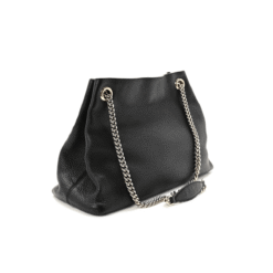 Borsa a Catena in Pelle Nera