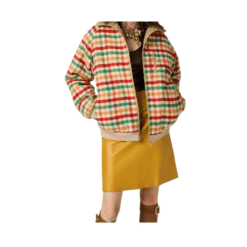 Alternative view of Blouson a quadri e pile