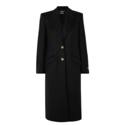 Cappotto dritto monopetto in lana