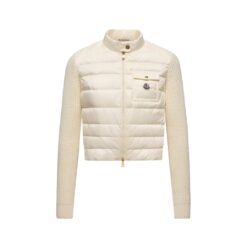 Cardigan imbottito in lana con zip