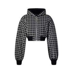 Bomber crop in jacquard