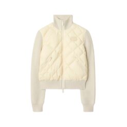 Giacca in nylon e lana con punto Check