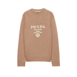 Maglione Girocollo Lana Cashmere Con Logo