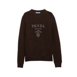 Girocollo lana-cashmere con logo