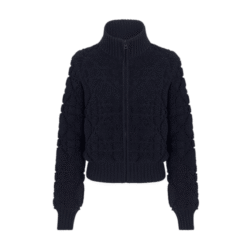 Cardigan Macrocannage Con Cerniera
