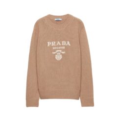 Maglione girocollo lana cashmere con logo