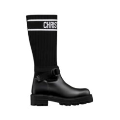 Vitello nero e tessuto tecnico nero e bianco