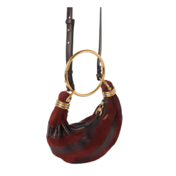 Mini hobo in suede e di serpente