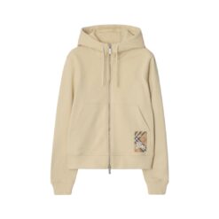 Felpa zip cappuccio Check