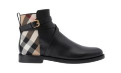 Alla Caviglia Con Inserti A Quadri Nero Marrone