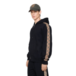Alternative view of Felpa zip cappuccio Check