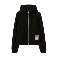 Felpa Zip Cappuccio Check