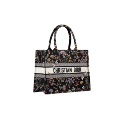 Borsa Book Tote Nera Con Ricamo - immagine 5