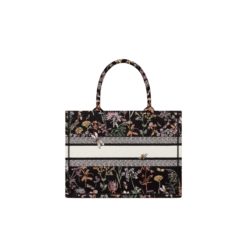 Borsa Book Tote Nera Con Ricamo - immagine 6