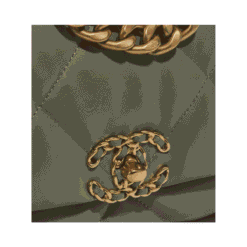 Borsa Con Patta In Verde Trapuntato