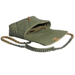 Borsa Con Patta In Verde Trapuntato