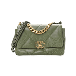 Borsa Con Patta In Verde Trapuntato