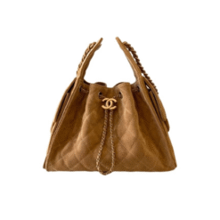 Borsa Hobo In Camoscio Marrone