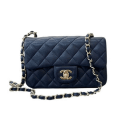 Mini patta rettangolare classica blu navy