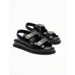 Velcro In Pelle Di Vitello Martellata Nera - immagine 3
