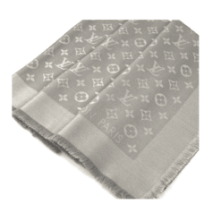 Scialle Monogram Grigio Lana