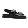 Velcro In Pelle Di Vitello Martellata Nera