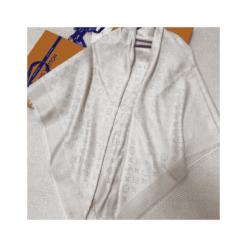 White Monogram Shawl