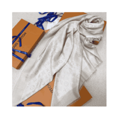 White Monogram Shawl