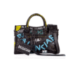 Borsa Classic City nera con graffiti multicolore