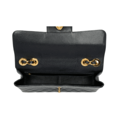 Classic Lambskin Single Flap Nera