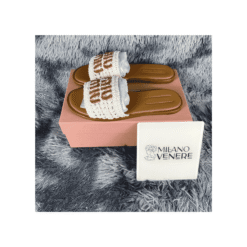 Sandali Slide In Crochet Avorio Bianchi - immagine 5