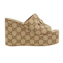 Iconica Tela GG Beige E Marrone Scuro